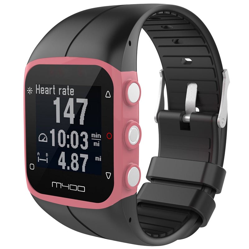 QGHXO Band for Polar M400/M430, Soft Adjustable Silicone Replacement Wrist Watch Band for Polar M400/M430 Watch (Black) - Image 3